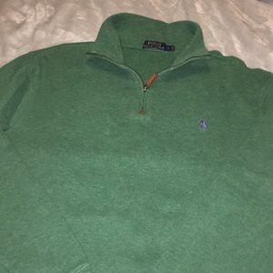 Green POLO  Ralph Lauren 1/4 zip. size Large